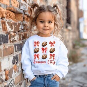 Kansas City Coquette Sweatshirt, Youth Kansas City chiefs Toddler Kansas shirt